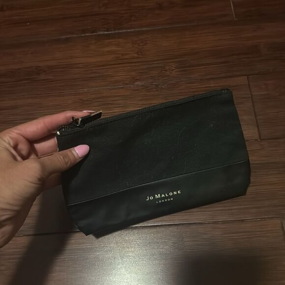 Jo Malone Classic Black Toiletry Bag Small Striped Inside Zip Pouch NEW - Picture 5 of 6